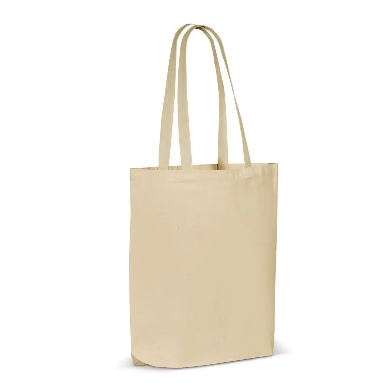 Ecru Baumwolltragetasche, Bodenfalte, OEKO-TEX 280 g/m², Stilvoll & Robust