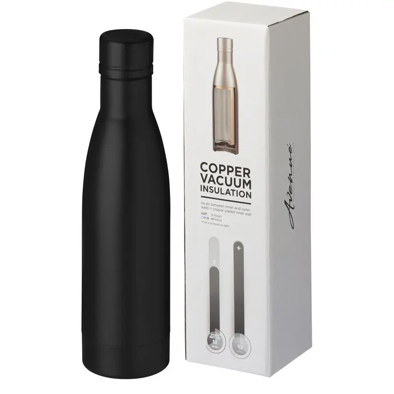 Vasa 500 ml Kupfer-Vakuum Isolierflasche – Robuste schwarze Trinkflasche