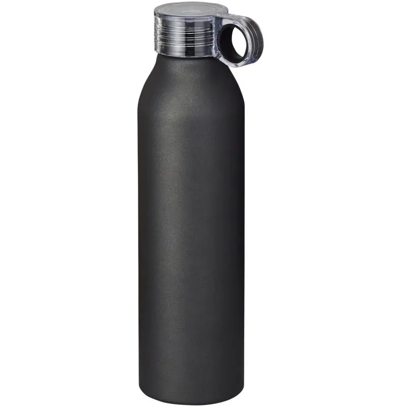 Grom Aluminium Sportflasche 650ml in Tiefschwarz - Langlebig und Stilvoll