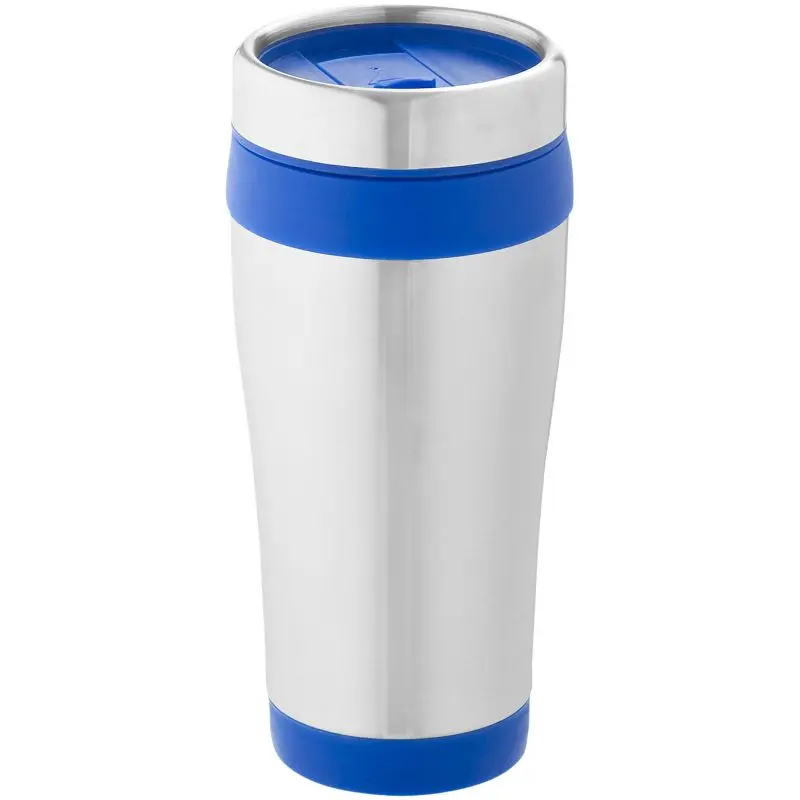 Elwood 410 ml Isolierbecher - Silber-Blau - Doppelwandiger Thermobecher - Robust und Stilvoll
