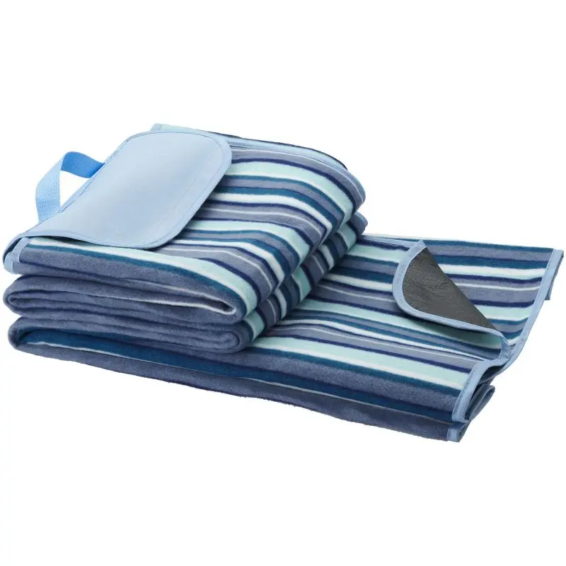 Riviera Outdoor-Picknickdecke in Weiß-Blau – Wasserabweisend & Stilvoll