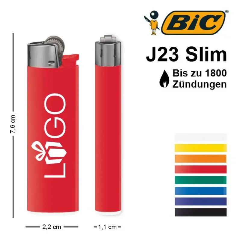 BIC J23 Slim Feuerzeug – Schlankes Design, zuverlässig, langlebig
