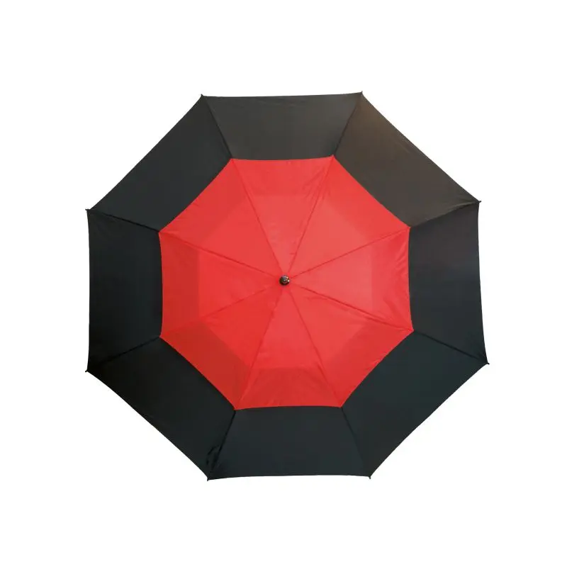 MONSUN Fiberglas-Golfschirm - Rot-Schwarz, Windbeständig und Stilvoll
