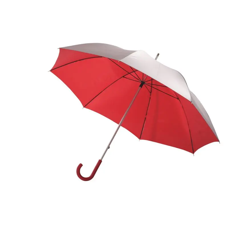SOLARIS Aluminium-Fiberglas-Golfschirm - Rot-Silber, Leicht und Robust