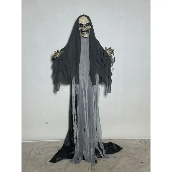Animierter Sensenmann - Teleskopische Halloween-Deko, ca. 180-215cm hoch