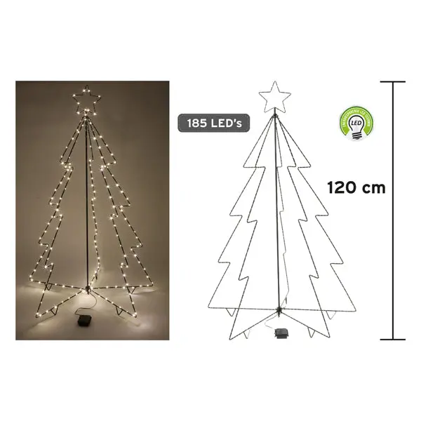 LED Außenbaum mit 185 Lichtern - Beleuchtete Dekoration, ca. 120cm Hoch