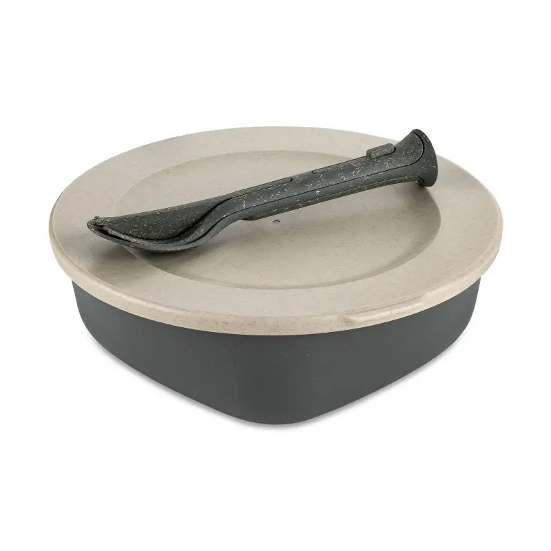 CONNECT BOX READY mit Besteckset - Nature Ash Grey, Vielseitiges Essensaufbewahrungsset