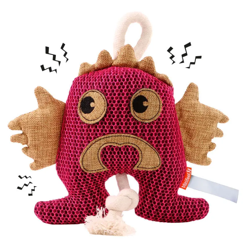 MiniFeet Quietschendes Monster-Spielzeug für Hunde in Rosa – Ideal für Spiel & Spaß