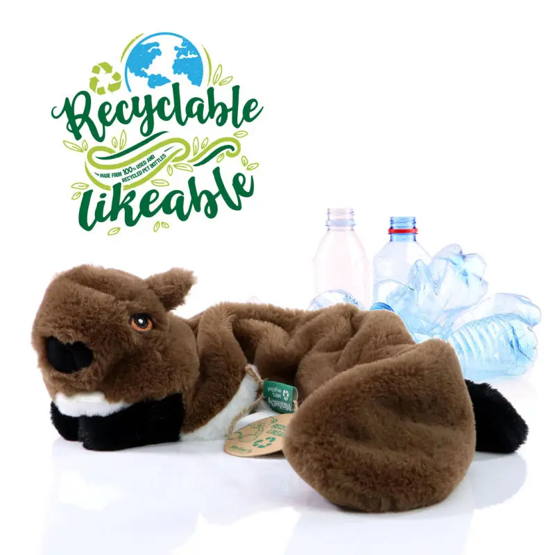 MiniFeet Hunde-Spielzeug RecycelBiber - Braun, Nachhaltiges Plüschspielzeug, Interaktives Hundezubehör