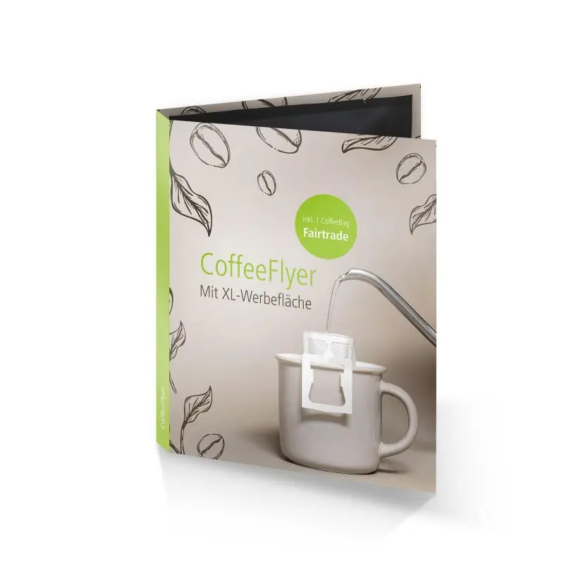 Fairtrade CoffeeFlyer in Schwarz – Individuell Gestaltet & Nachhaltig