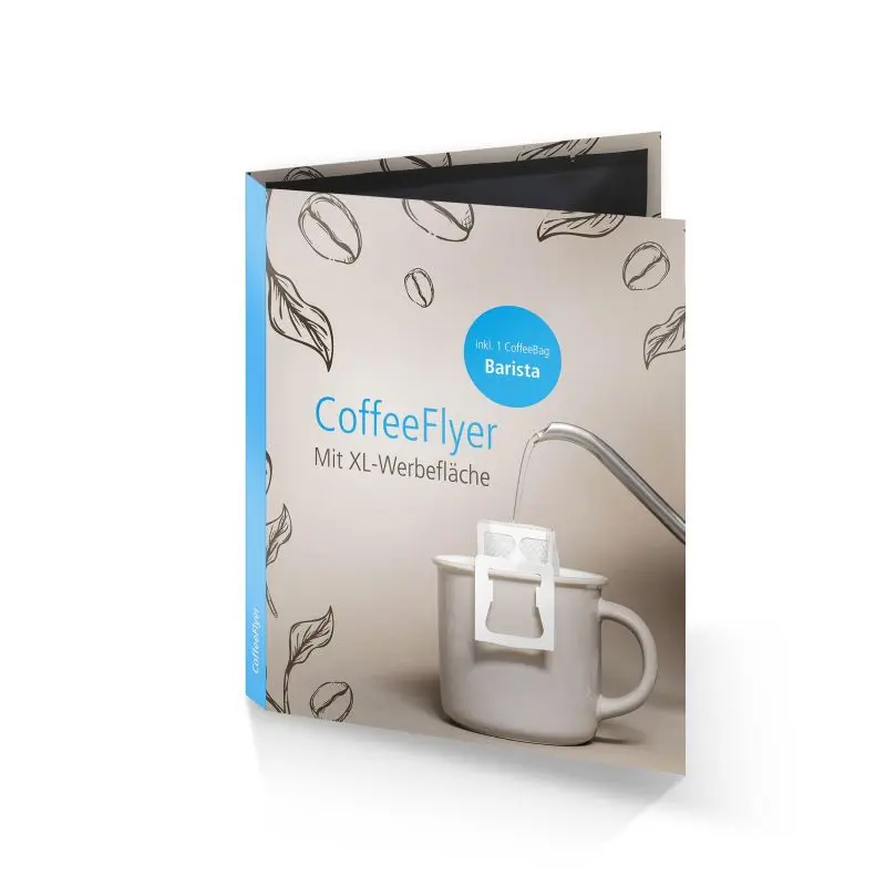 Barista CoffeeFlyer in Tiefschwarz – Maßgefertigtes Design & Modern