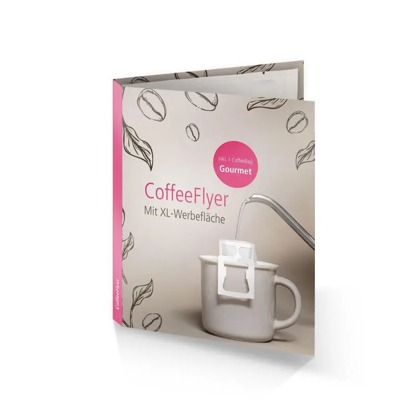 Exklusiver Gourmet CoffeeFlyer in Weiß – Individuell & Öko-Bewusst