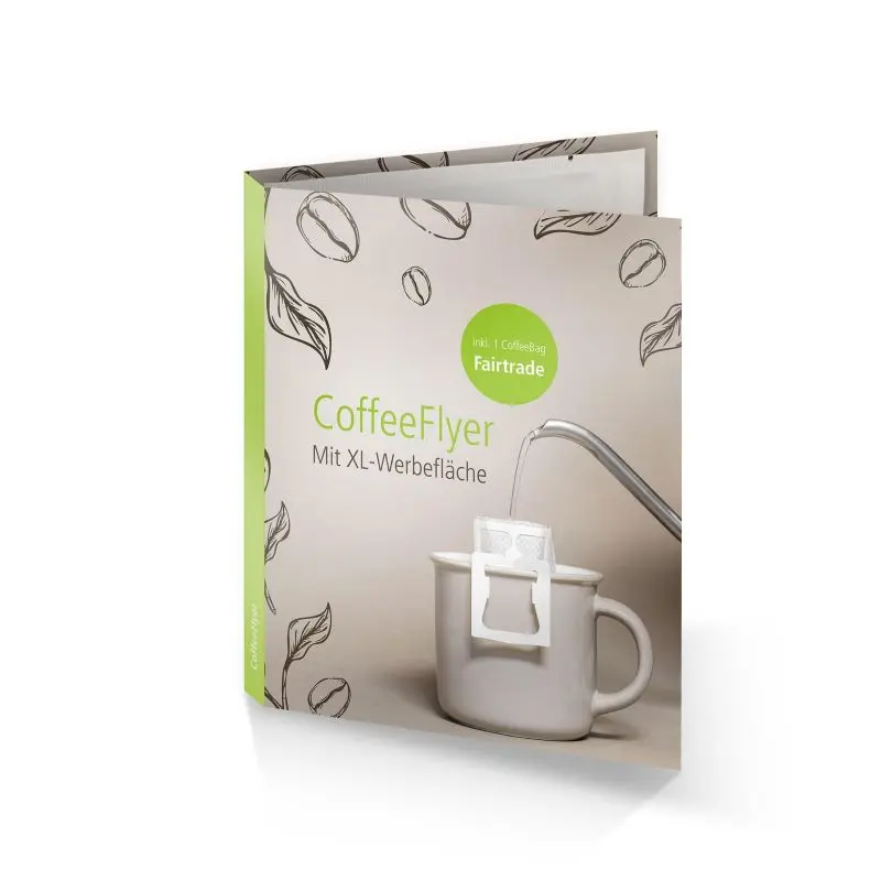 Fairtrade CoffeeFlyer in Reinweiß – Personalisiert & Öko-Freundlich