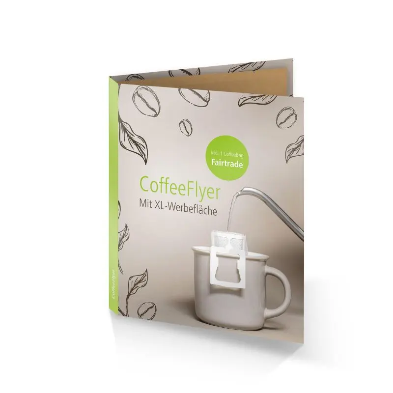 Fairtrade CoffeeFlyer in Naturbraun – Maßgeschneidert & Umweltbewusst