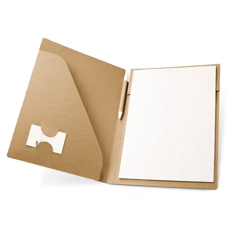 POE A4 Kraftpapier Mappe (450 g/m²) mit Dokumentenfach - Natur