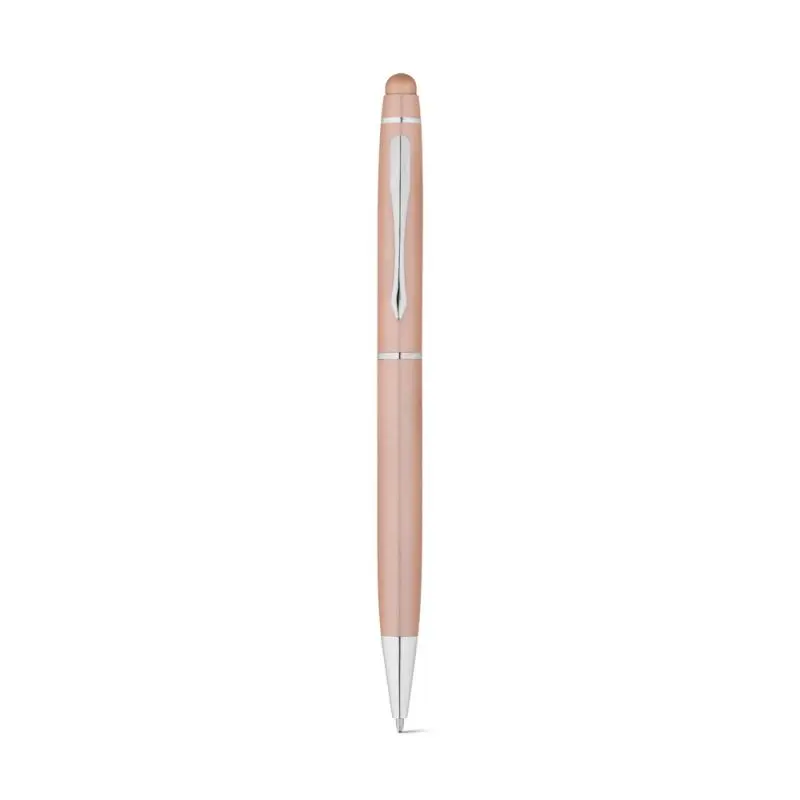 Eleganter JULIE Metallkugelschreiber mit Touchpen-Spitze - Hellrosa Schreibgerät und Stylus