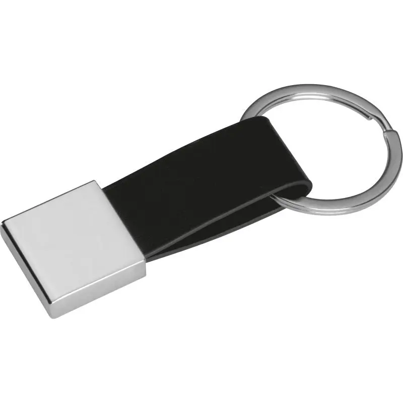 Schwarzer Schlüsselanhänger mit Kunstlederband - Elegantes Accessoire