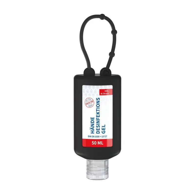 Hand-Desinfektionsgel 50ml, Bumper, DIN EN 1500, Elegantes Schwarz
