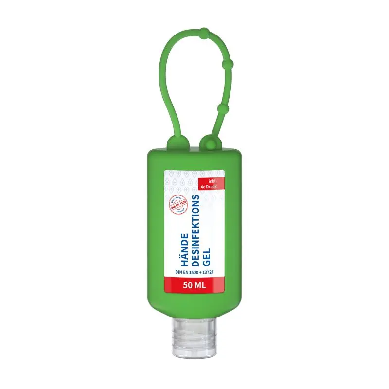 50ml Bumper Hand-Desinfektionsmittel Gel, DIN EN 1500 - Label Grün
