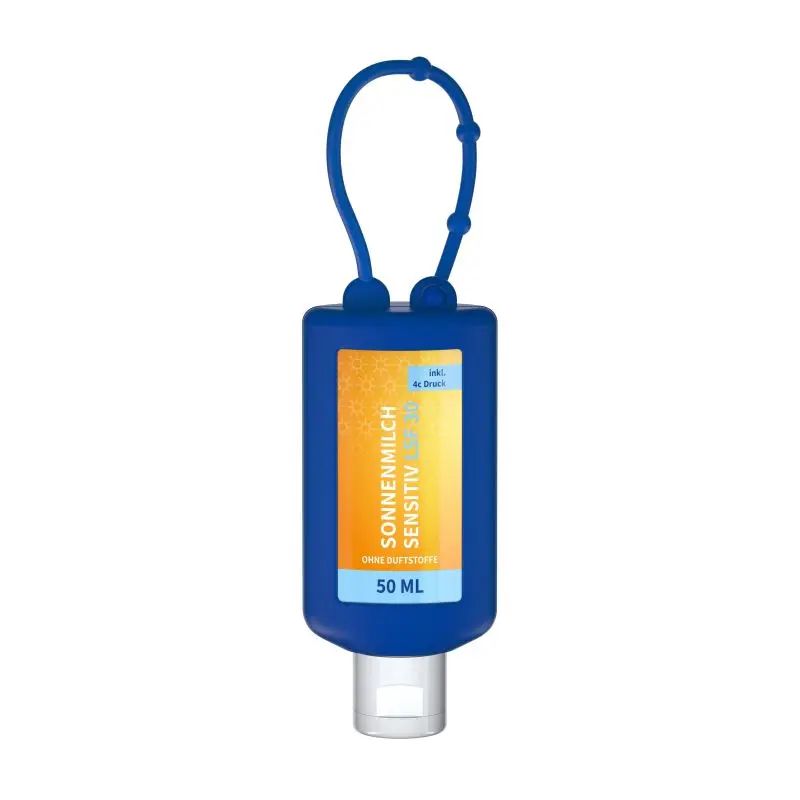 Hautschutz: Sensitive Sonnenschutzcreme, 50 ml, LSF 30, Body Label, Blau