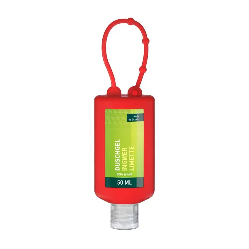 50 ml Revitalisierendes Duschgel für Körper & Haar - Body Label - Rote Flasche