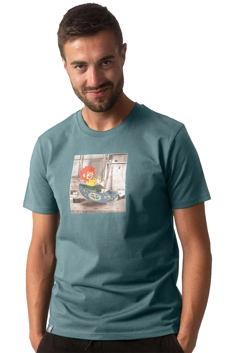Herren T-Shirt 'Pumuckl schaukelt'