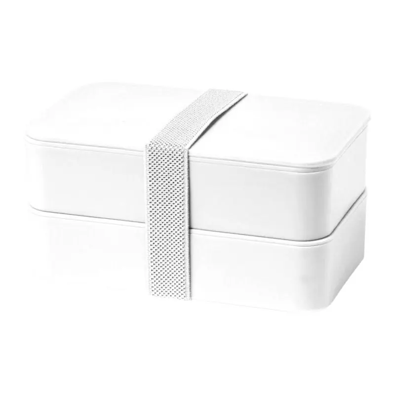 Vilma Lunchbox mit Besteckset - Weiße Bento-Box, Praktische Brotdose, Tragbare Essensbox