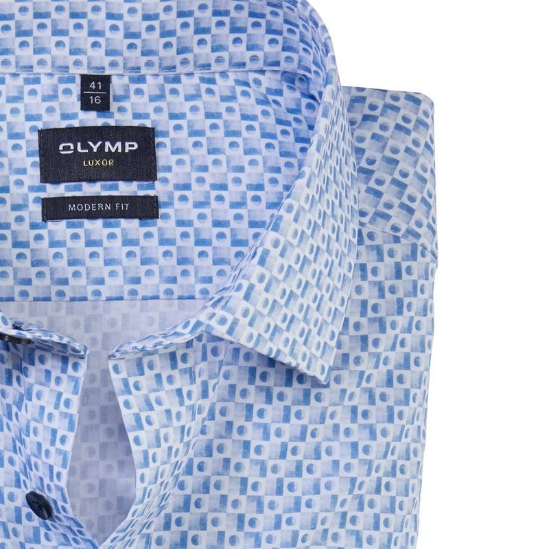 OLYMP Herren Businesshemd Langarm Luxor,Digitaldruck,modern fit,Global Kent