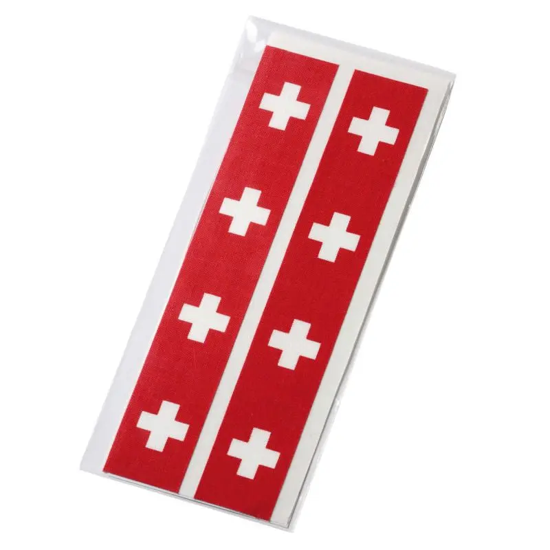 Fantape Rechteck 8er-Set Schweiz – Unterstütze die Schweiz in Rot und Weiß
