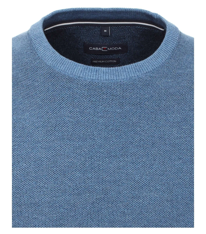 Casa Moda Rundhalspullover blau