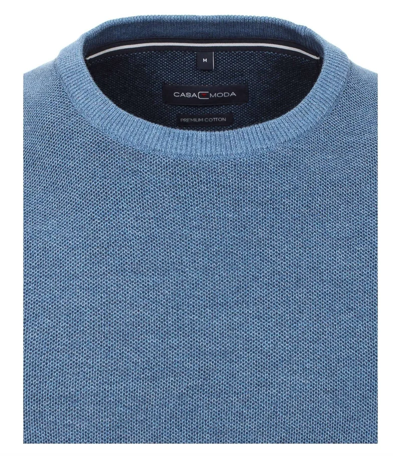 Casa Moda Rundhalspullover blau