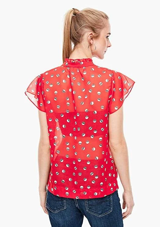 s.Oliver Rüschenbluse rot