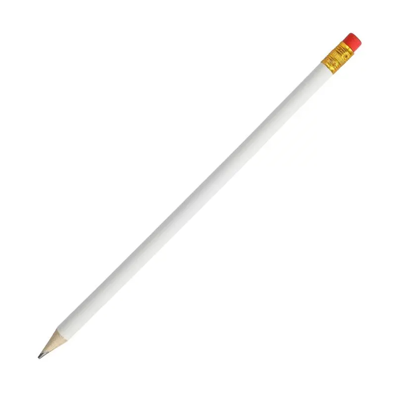 Weißer Premium Bleistift mit Radierer - Ideal für saubere Korrekturen und Zeichnungen