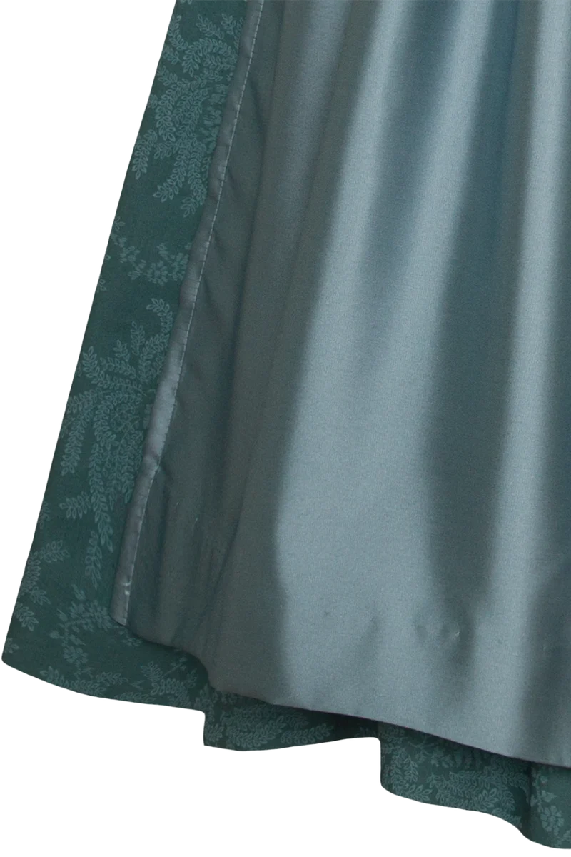 Midi-Samtdirndl mit eckigem Ausschnitt und Knöpfe