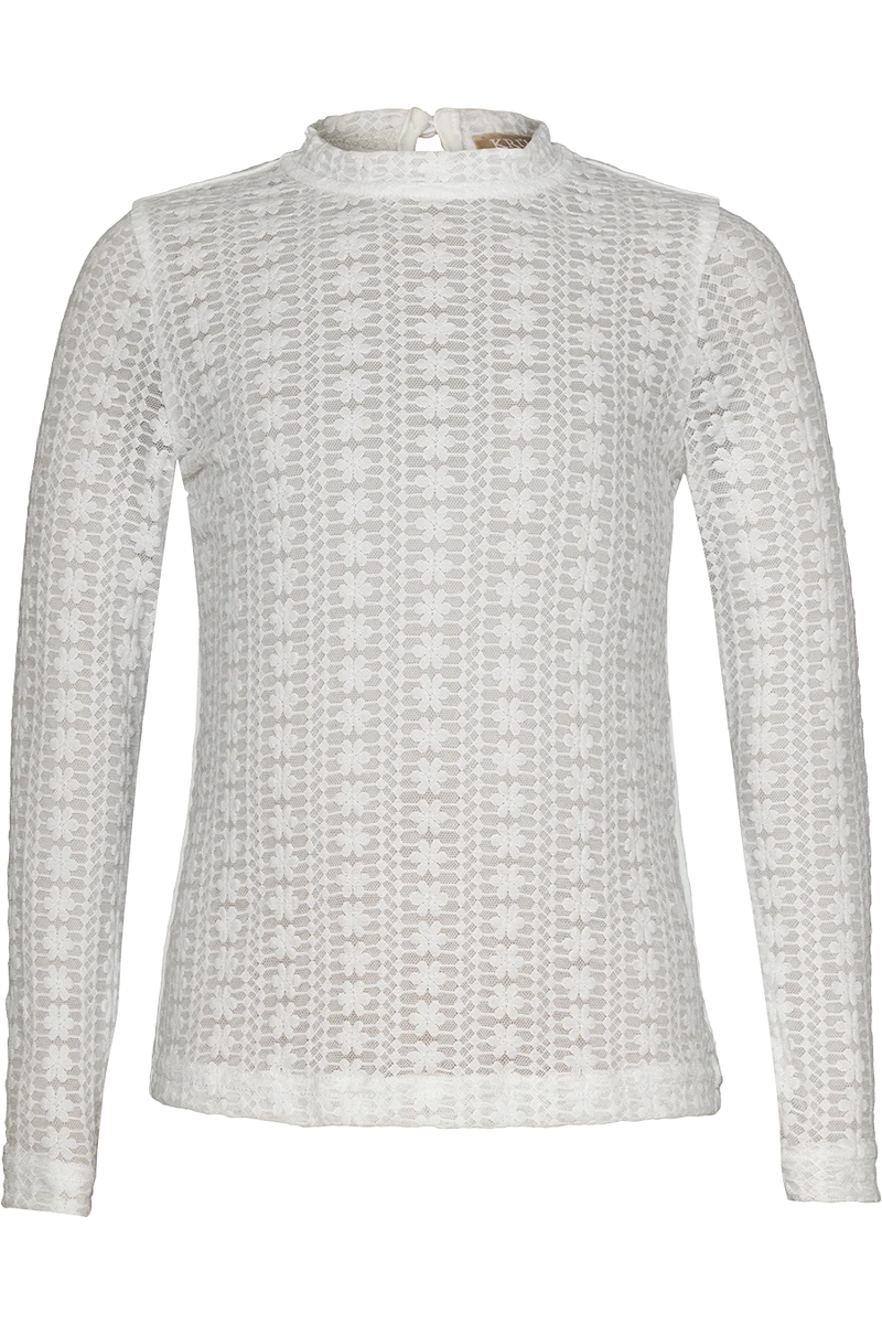Mädchenbluse aus Spitze mit Stehkragen
