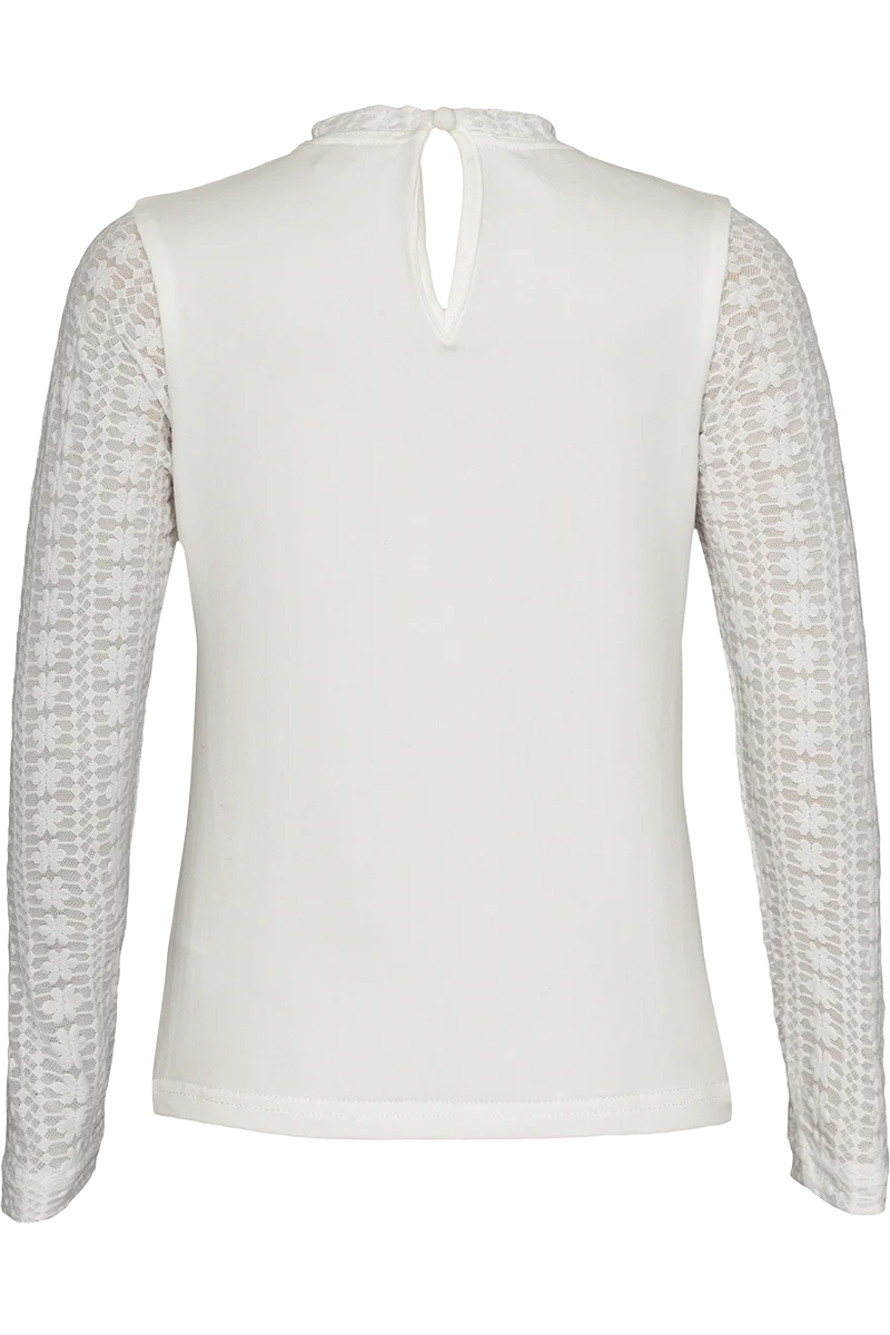 Mädchenbluse aus Spitze mit Stehkragen