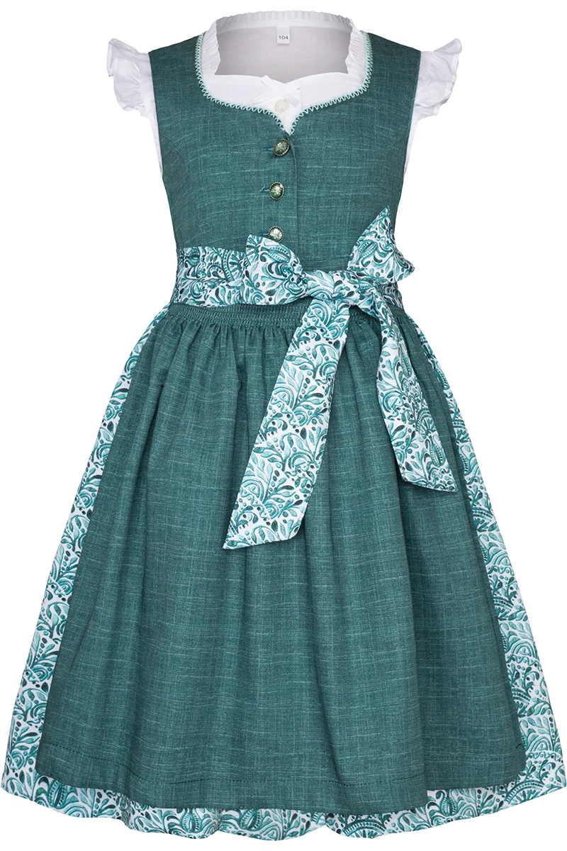 Kinder-Baumwolldirndl mit Bluse und floralem Muster