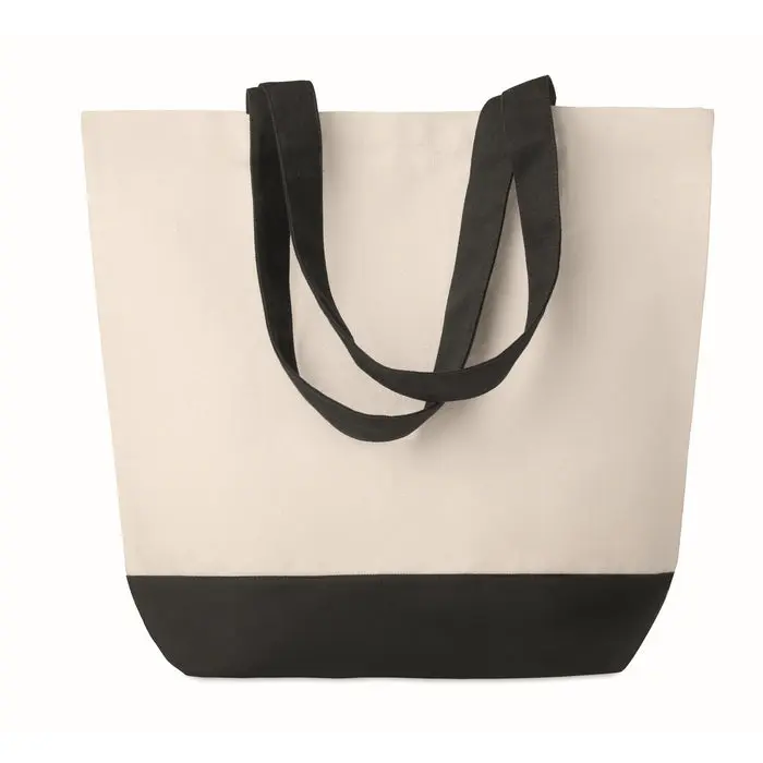 Schwarze Canvas Einkaufstasche KLEUREN - Stilvoll & Robust