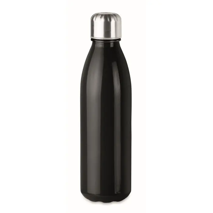 ASPEN GLASS Elegante Schwarze Glasflasche 650ml - Für stilbewusste Trinker