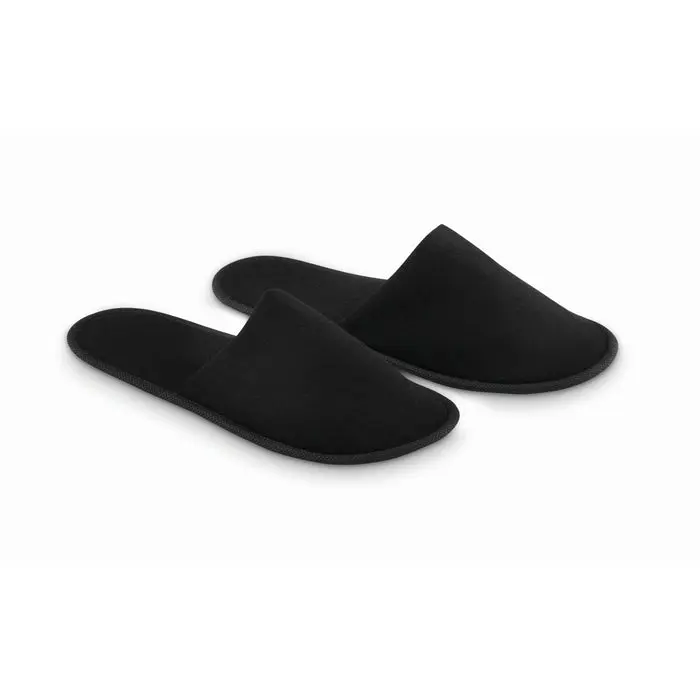 Hotelslipper im Etui 'FLIP FLAP' – Schwarz, Stilvoll & Praktisch für Reisen und Zuhause