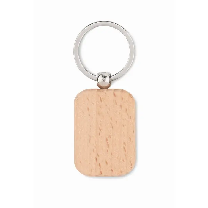Schlüsselring Holz Eckig POTY WOOD - Naturholz