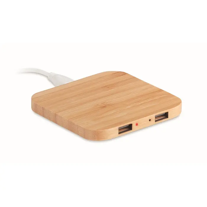 CUADRO Bambus Induktionsladegerät – Elegantes Holzdesign für kabelloses Laden