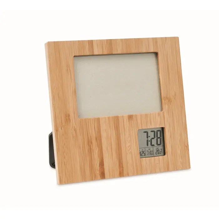 ZENFRAME Holzbilderrahmen mit Uhr – Eleganter Fotoständer mit Zeitmesser