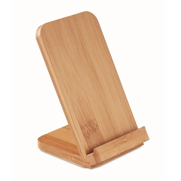 WIRESTAND Draadloze Bamboe Oplaadstation, Hout, Stijlvol & Efficiënt