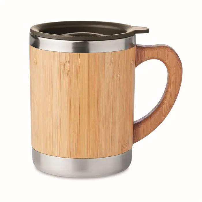 MOKKA 300 ml Doppelwandiger Trinkbecher, Holzdesign