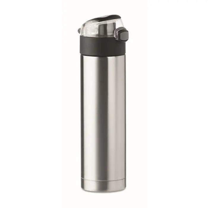 NUUK LUX Trinkflasche 400 ml, Mattsilber, Stilvoll & Kompakt für Unterwegs