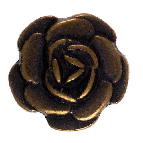 Trachtenknopf Rosenmotiv Messing – Ösenknopf – TK-116AM