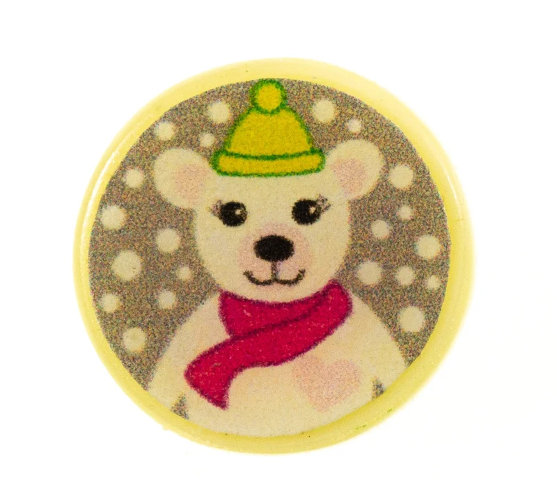 Kinderknopf Eisbär Snowi Bunt – Kunststoffknopf JIM-12719