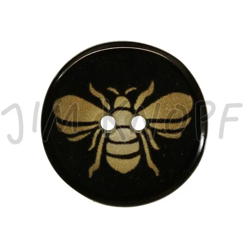 Knopf Biene Schwarz – Kunststoffknopf JIM-13781