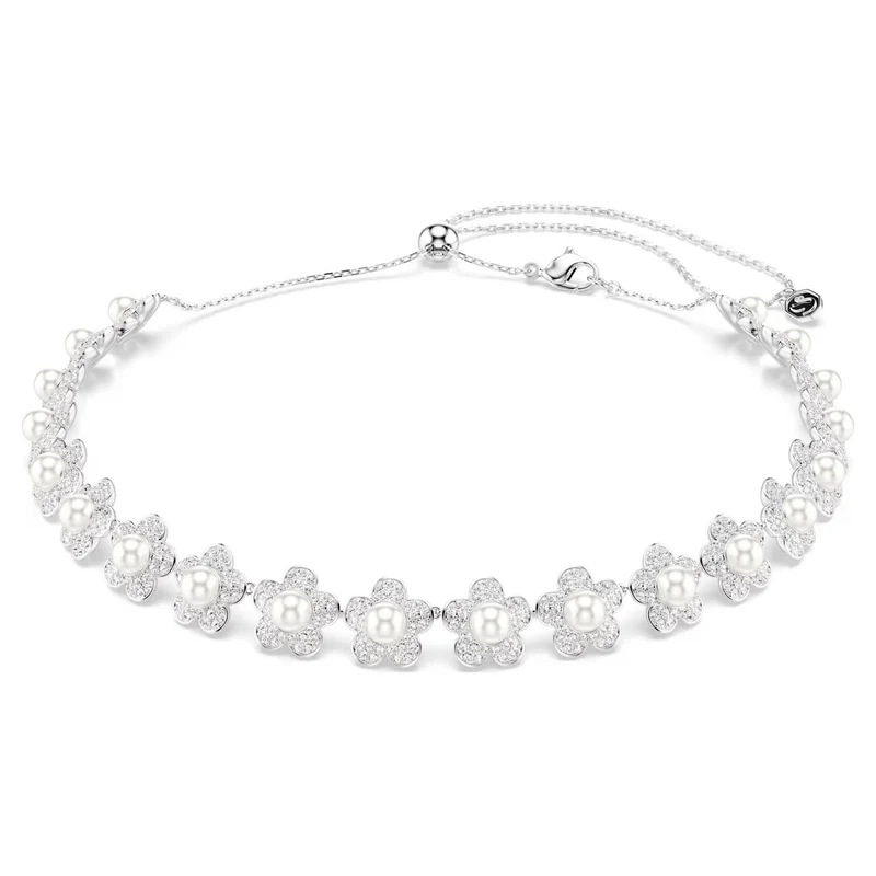 Swarovski Halsband Unisex Ariana Grande x Swarovski Kristallperle Rundschliff Weiß Rhodiniert 5751250